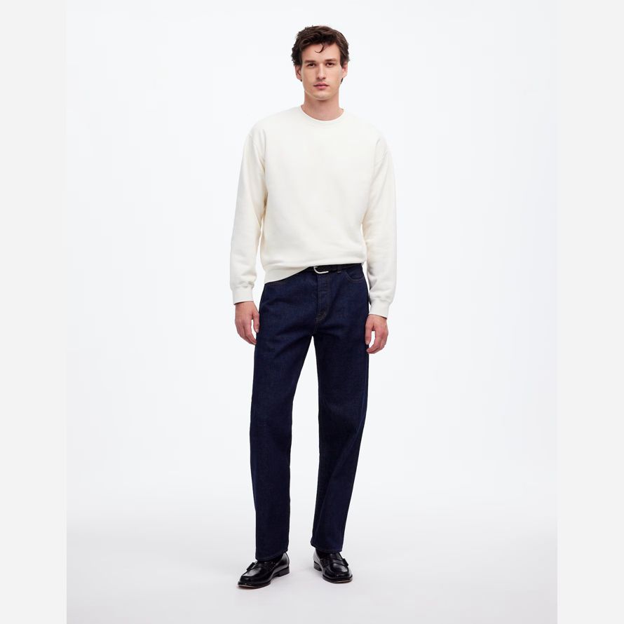 mens madewell 1991 suelto vaqueros rectos azul oscuro