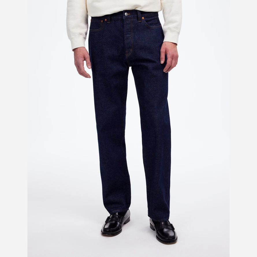 mens madewell 1991 suelto vaqueros rectos azul oscuro