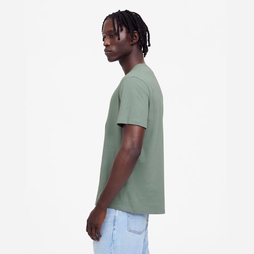 mens madewell allday algodón-lino mezcla camisetas verdes