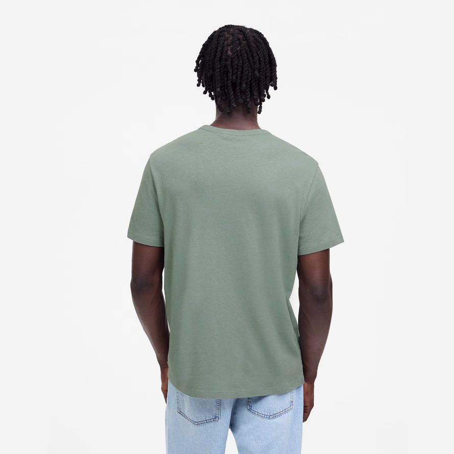 mens madewell allday algodón-lino mezcla camisetas verdes