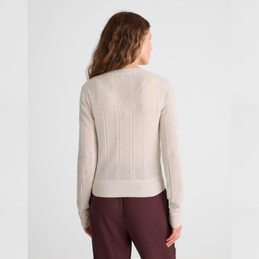 beige madewell la firma de punto pointelle mujer cardigan
