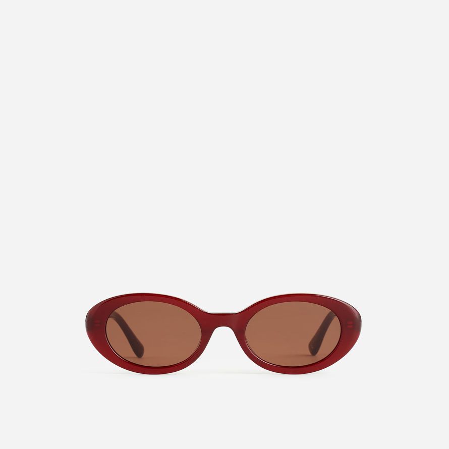 womens madewell russell ovalada gafas de sol de borgoña