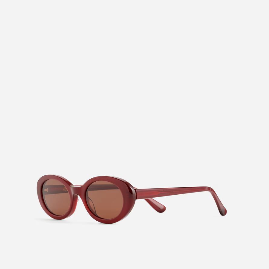 womens madewell russell ovalada gafas de sol de borgoña