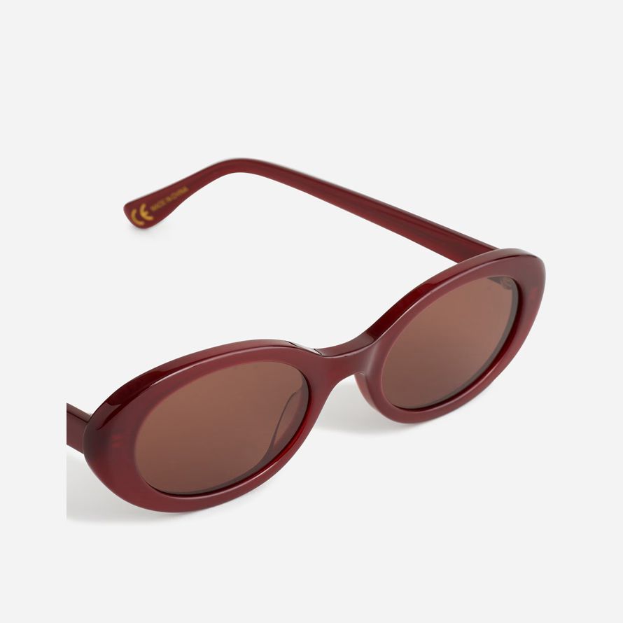womens madewell russell ovalada gafas de sol de borgoña