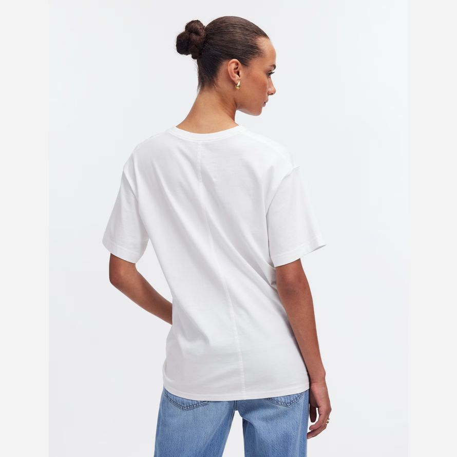 white womens madewell algodón relajado de gran tamaño camisetas