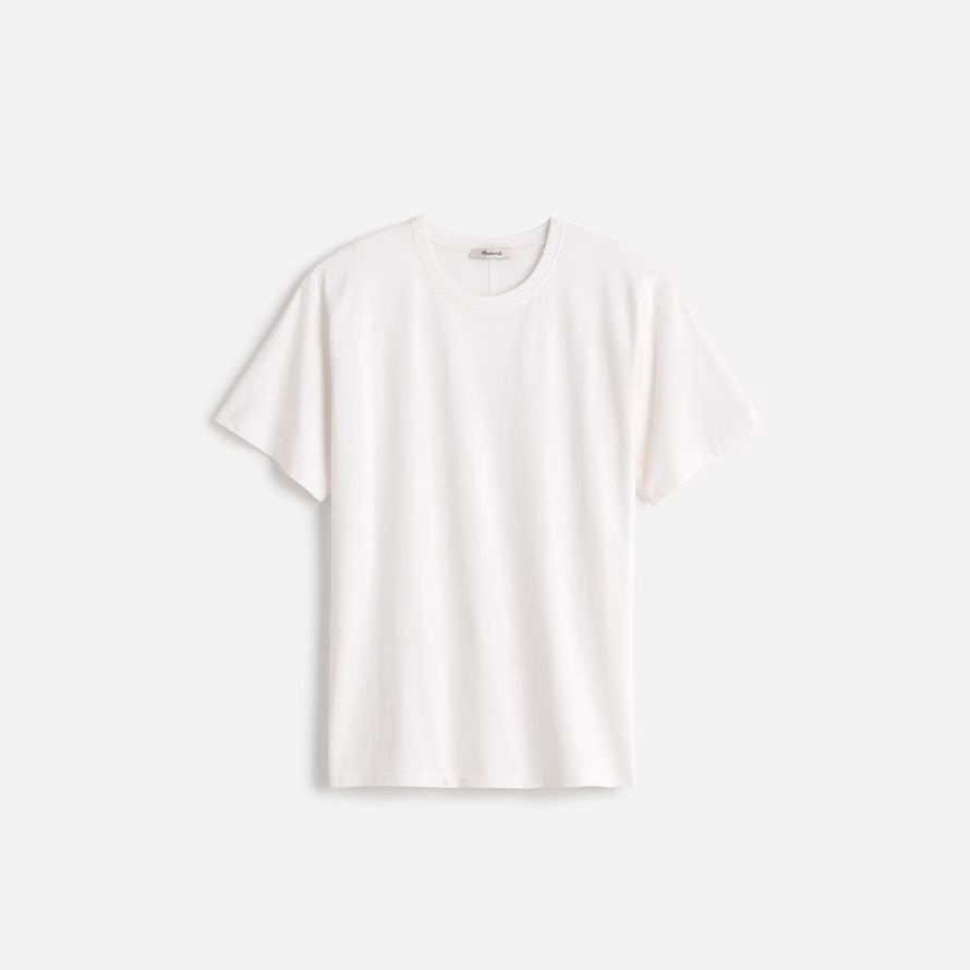 white womens madewell algodón relajado de gran tamaño camisetas