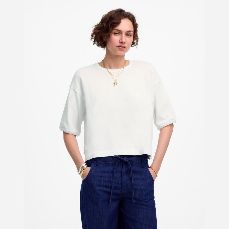white womens madewell relajado cuadrado de t-shirts